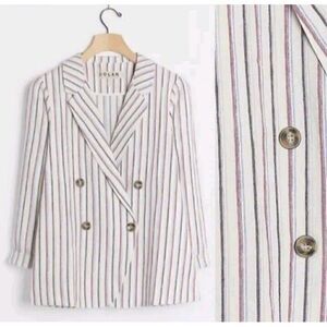 Anthropologie Dolan Left Coast Anna Striped Linen Blazer Medium Pristine Cond